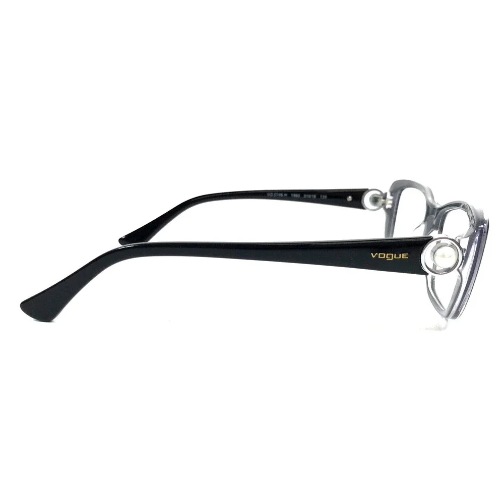 Vogue Eyeglasses Frame VO2749-H 1993 Polished Black Cat Eye Pearls 51-18-135